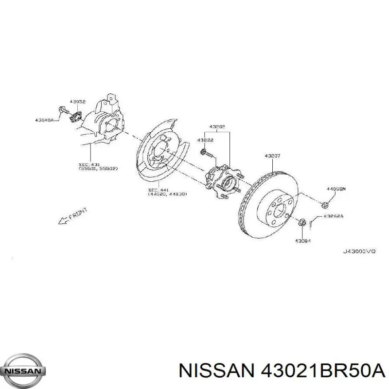 Цапфа - поворотний кулак задній, правий Nissan/Infiniti 43021EN100 ціна, від 7.46 USD