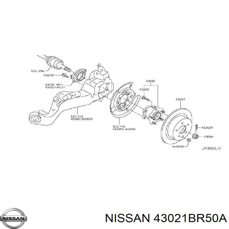 Купити 43021EN100 Nissan/Infiniti Кулак поворотний правий