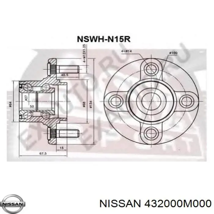 Маточини задніх коліс Nissan/Infiniti 432000M000 ціна, від 31.09 USD