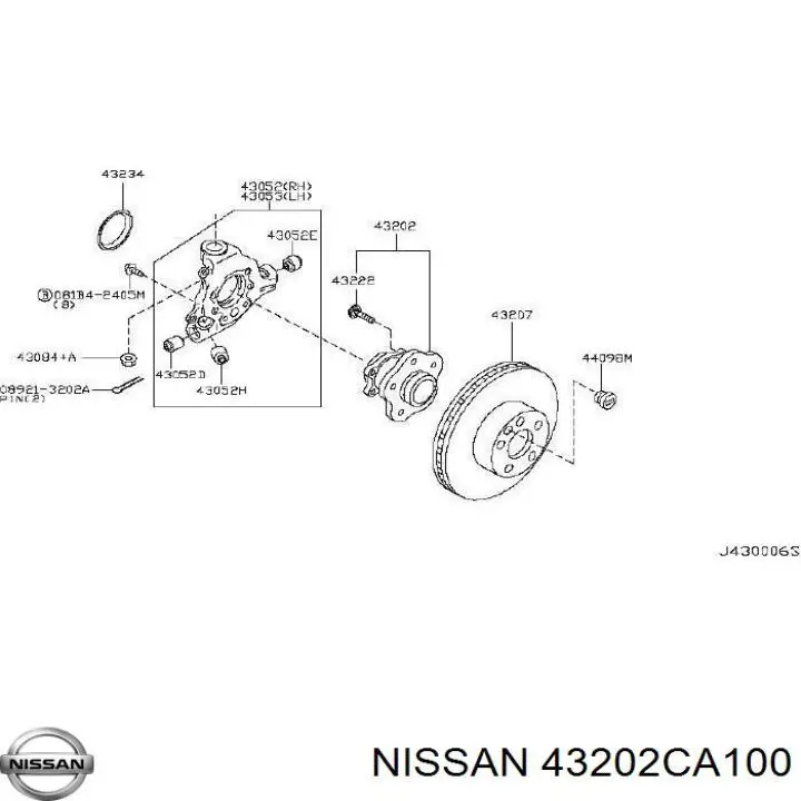 Маточини задніх коліс Nissan/Infiniti 43202CA100 ціна, від 38.34 USD