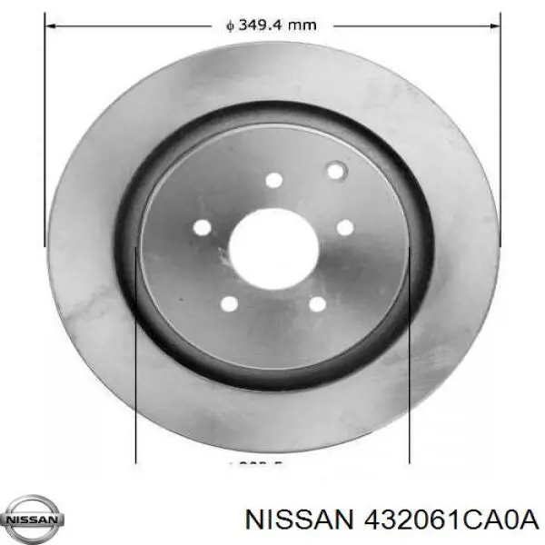 432061CA0A Nissan диск гальмівний задній