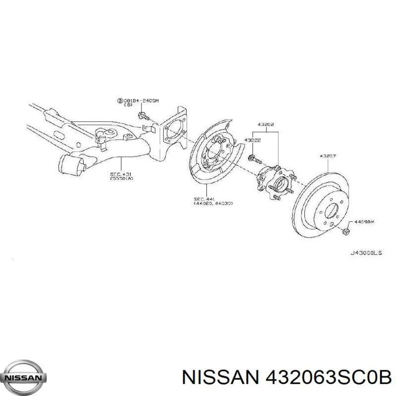 Гальмівні диски передні 432063SC0B Nissan/Infiniti