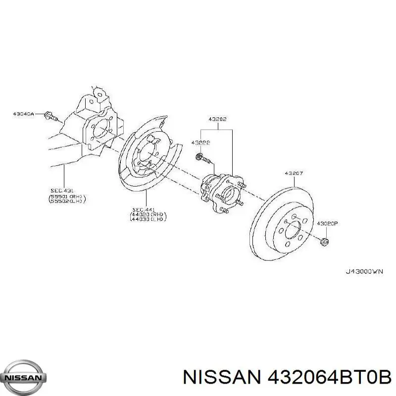 432064BT0B Nissan диск гальмівний задній