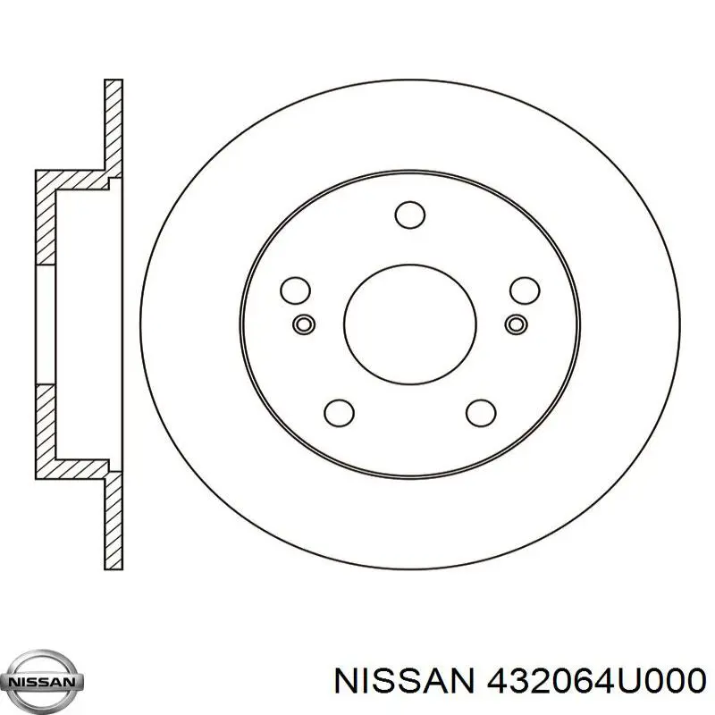 Диск гальмівний задній 432064U000 Nissan