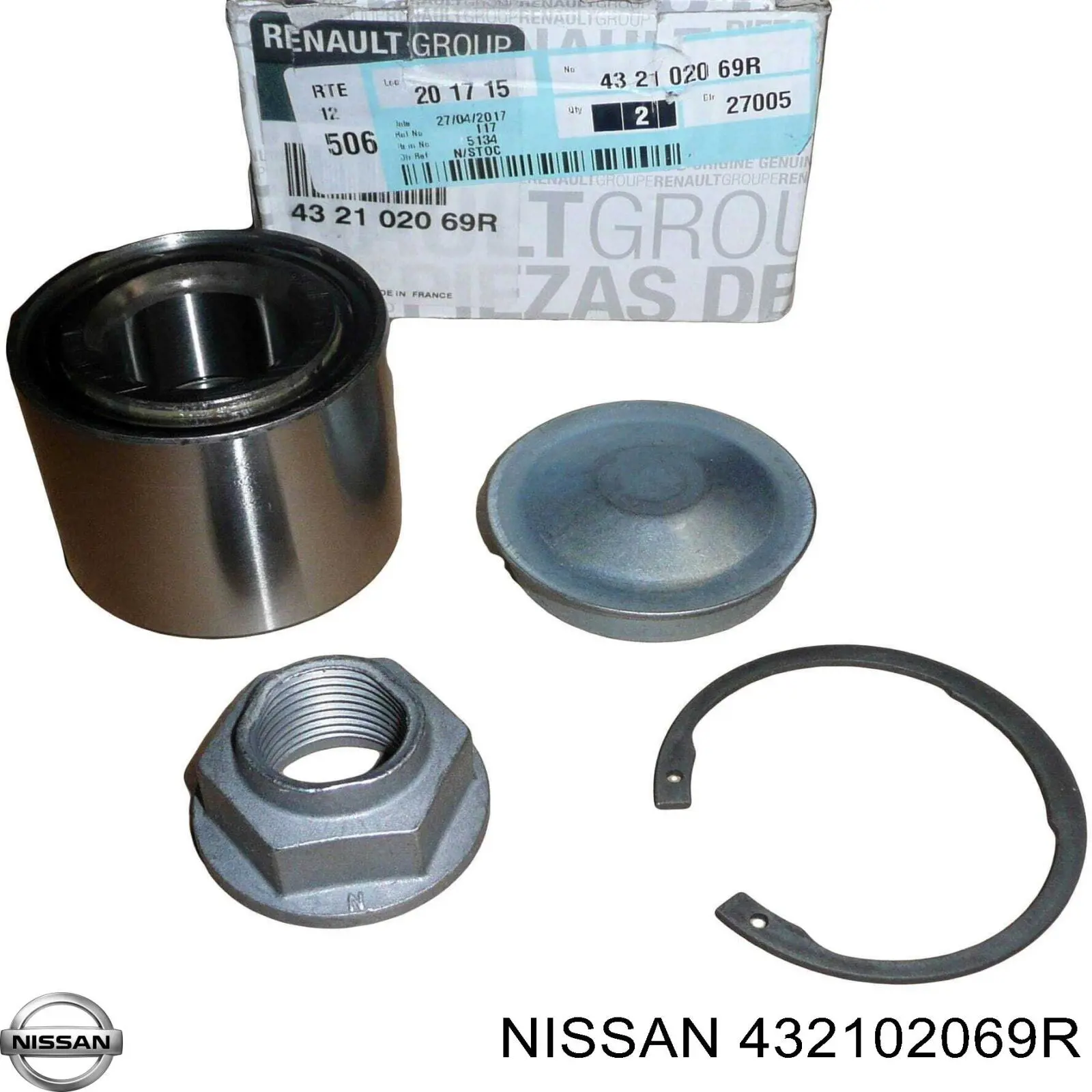 Підшипник маточини задньої 432102069R Nissan