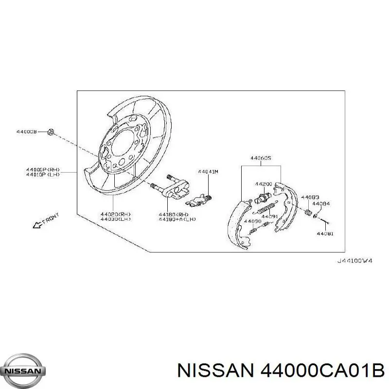 Диск опорний, заднього гальм. барабана, правий Nissan/Infiniti 44000CA01B ціна, від 13.65 USD