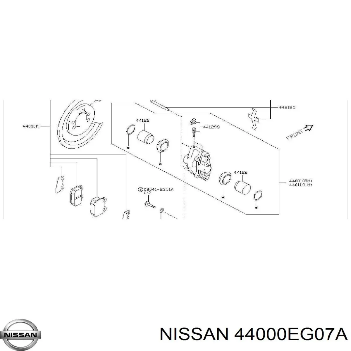 44000EG07A Nissan/Infiniti Гальмівні колодки ручника