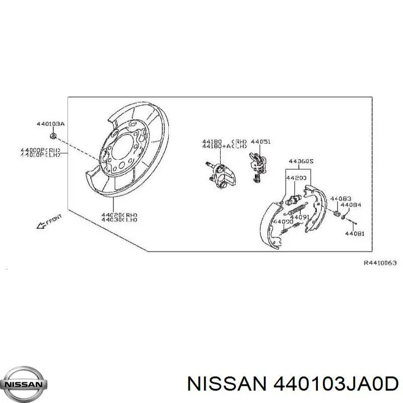 Пристрій гальмівне задніх гальм Nissan/Infiniti 440103JA0D ціна, від 17.30 USD