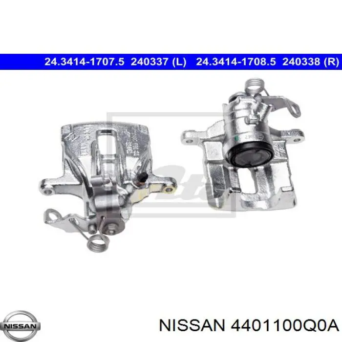 Супорт гальмівний задній лівий Nissan/Infiniti 4401100Q0A ціна, від 48.69 USD