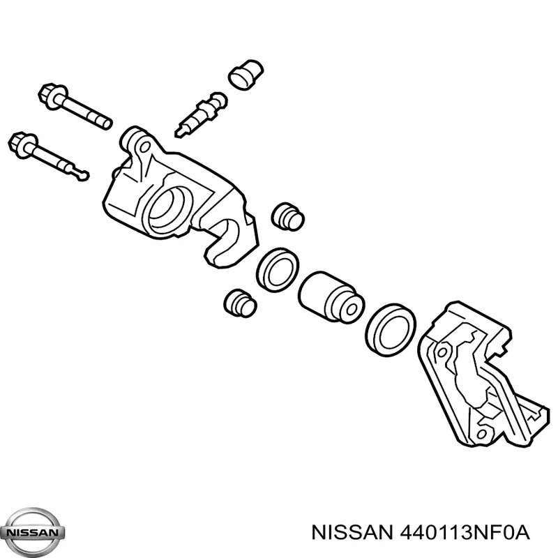 Супорт гальмівний задній лівий 440113NF0A Nissan