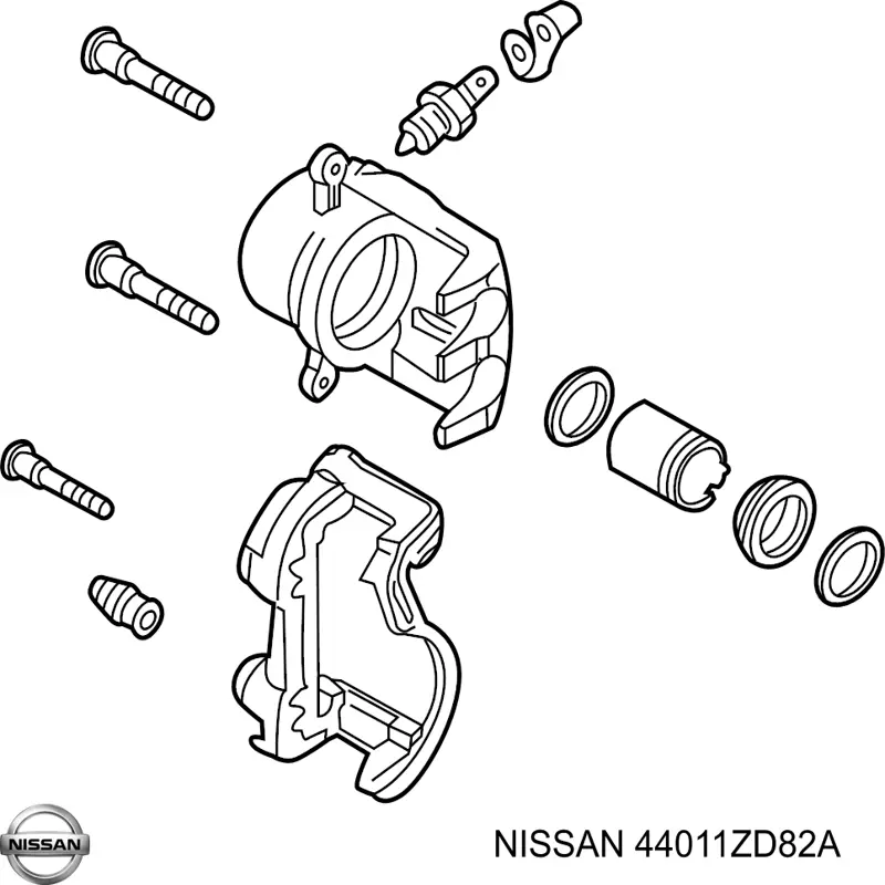 Супорт гальмівний задній лівий 44011ZD82A Nissan