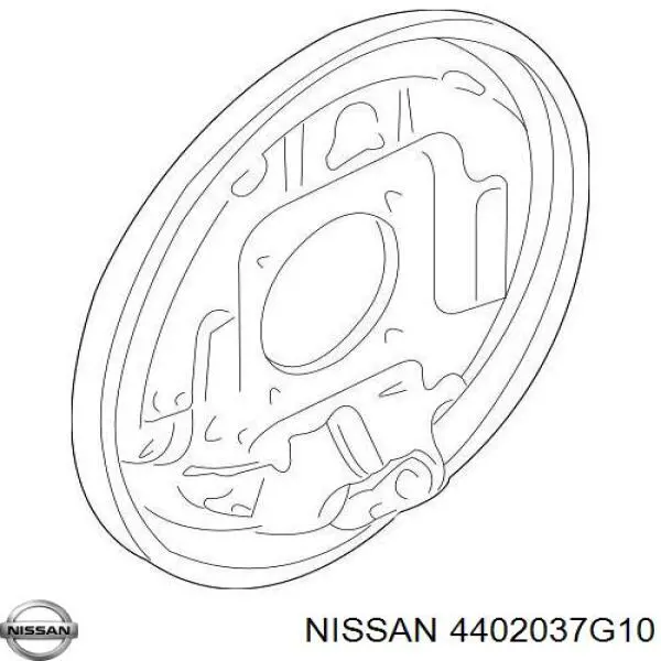 Диск опорний, заднього гальм. барабана, правий Nissan/Infiniti 4402037G10 ціна, від 69.06 USD