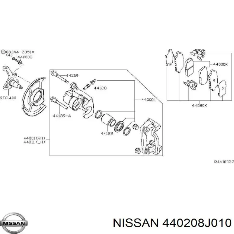 Купити 440208J010 Nissan/Infiniti Захист гальмівного диска заднього, правого
