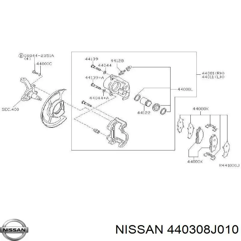 Купити 440308J010 Nissan/Infiniti Захист гальмівного диска заднього, лівого