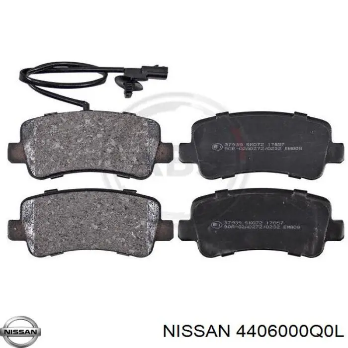 4406000Q0L Nissan/Infiniti Колодки гальмівні задні, дискові