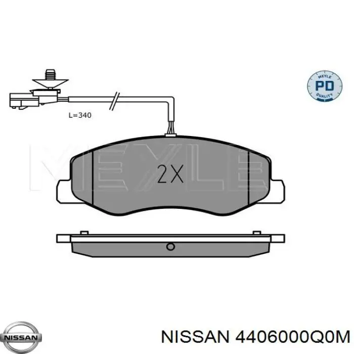 Задні гальмівні колодки Nissan/Infiniti 4406000Q0M ціна, від 21.90 USD