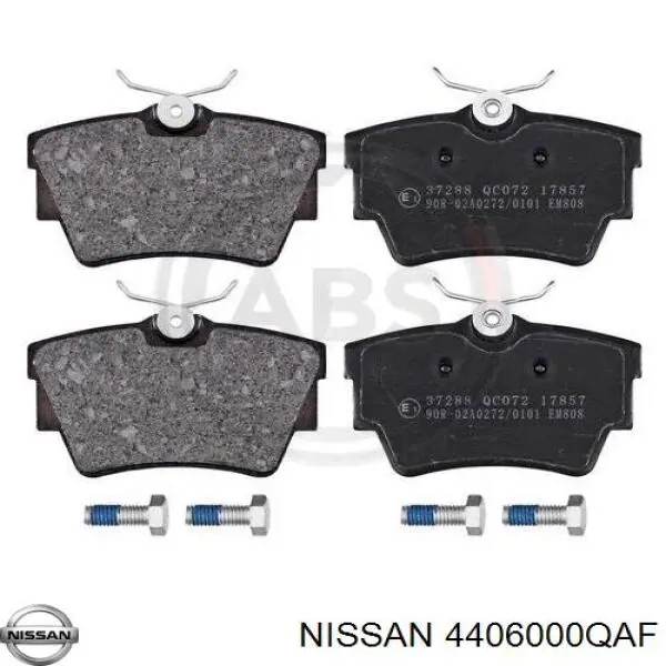 4406000QAF Nissan/Infiniti Колодки гальмівні задні, дискові