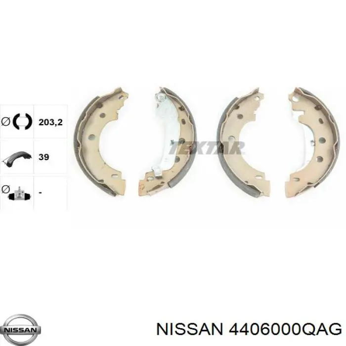 4406000QAG Nissan колодки гальмові задні, барабанні