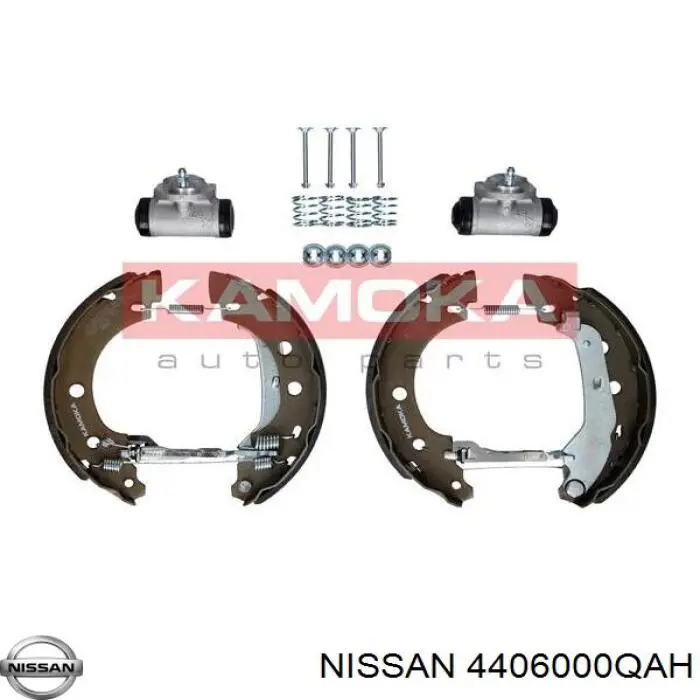 4406000QAH Nissan колодки гальмівні задні барабанні, в зборі з циліндруми, комплект