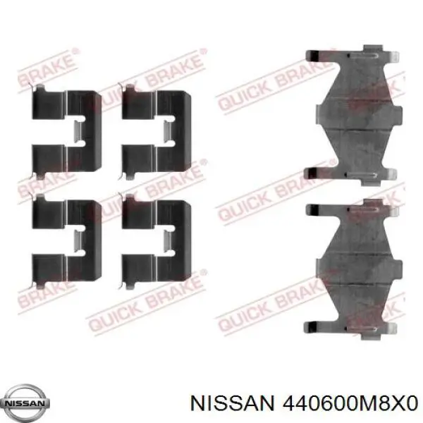 440600M8X0 Nissan колодки гальмові задні, дискові