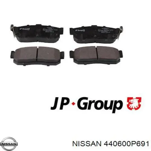 Колодки гальмові задні, дискові 440600P691 Nissan