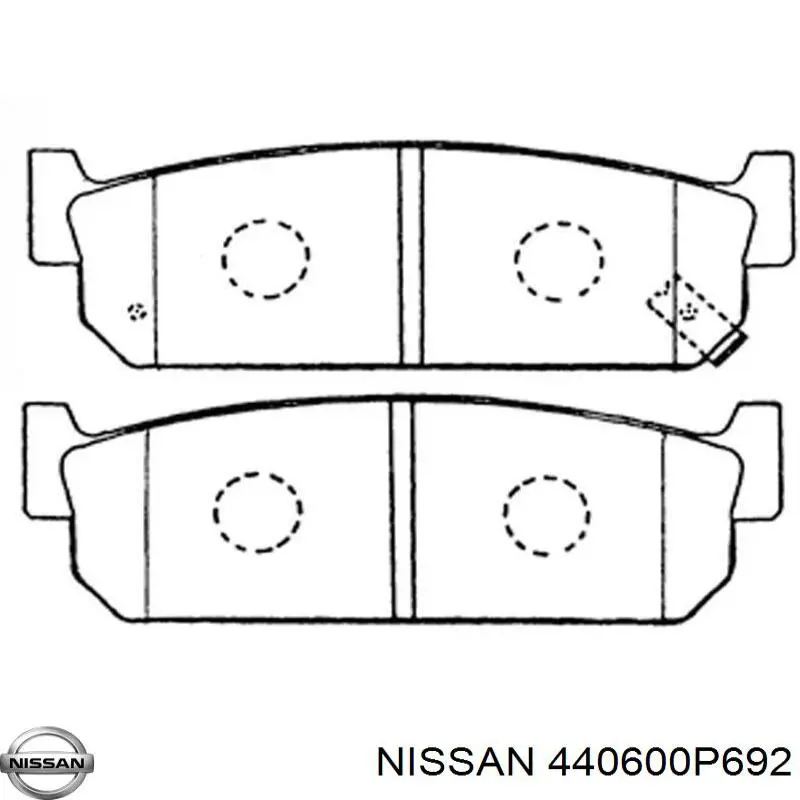 Колодки гальмові задні, дискові 440600P692 Nissan