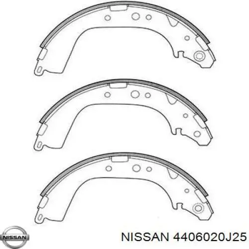 Колодки гальмові задні, барабанні Nissan/Infiniti 4406020J25 ціна, від 38.24 USD
