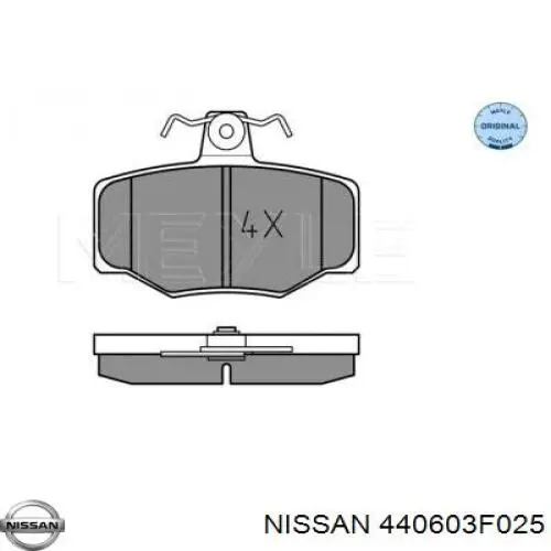 440603F025 Nissan колодки гальмові задні, дискові