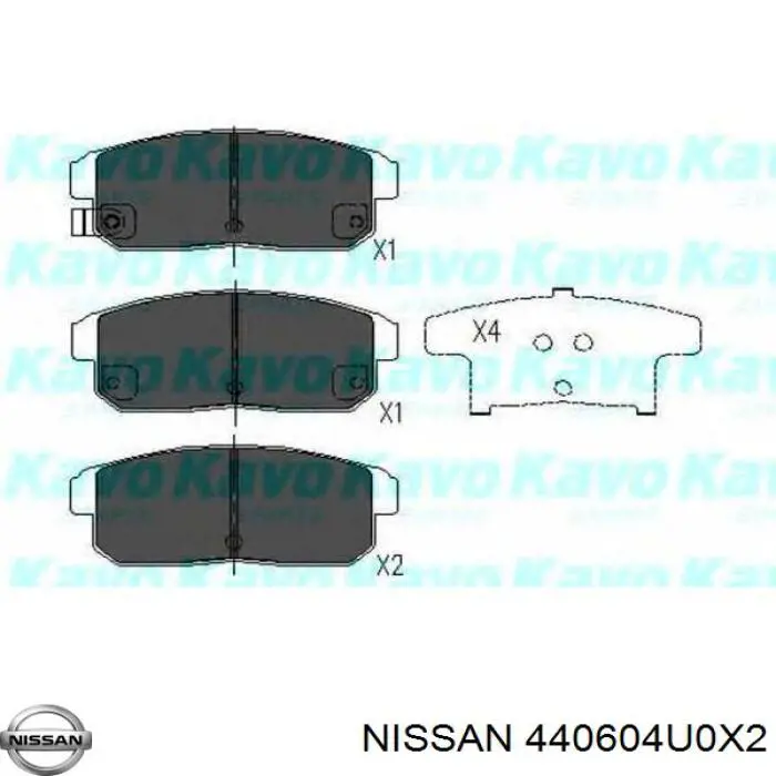 Задні гальмівні колодки 440604U0X2 Nissan/Infiniti