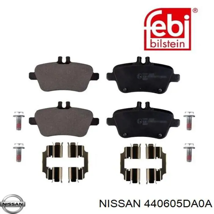 440605DA0A Nissan/Infiniti Колодки гальмівні задні, дискові