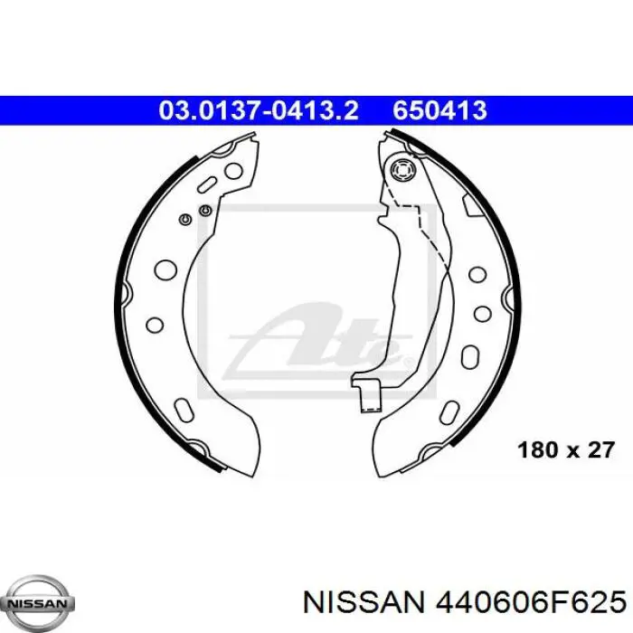 Колодки гальмові задні, барабанні 440606F625 Nissan