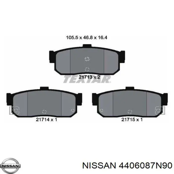 Купити 4406087N90 Nissan/Infiniti Задні колодки