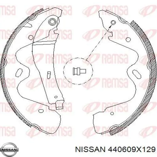 Купити 440609X129 Nissan/Infiniti Колодки гальмові задні, барабанні
