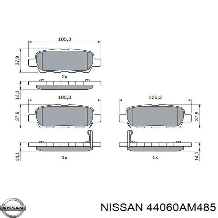 Задні гальмівні колодки 44060AM485 Nissan/Infiniti