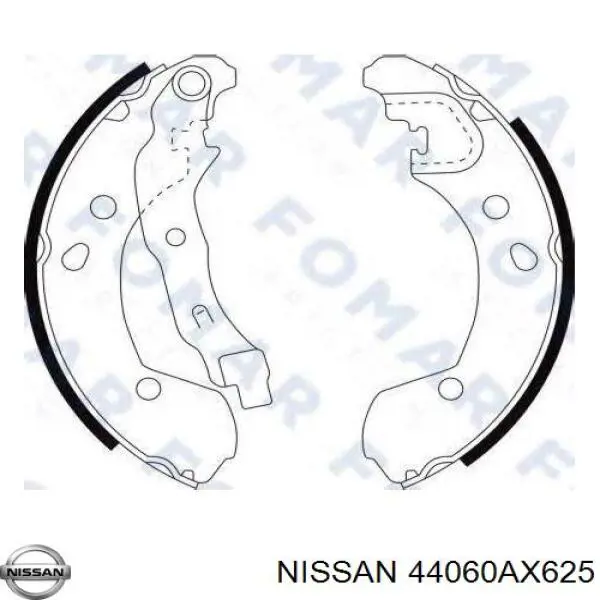 Купити 44060AX625 Nissan/Infiniti Колодки гальмові задні, барабанні