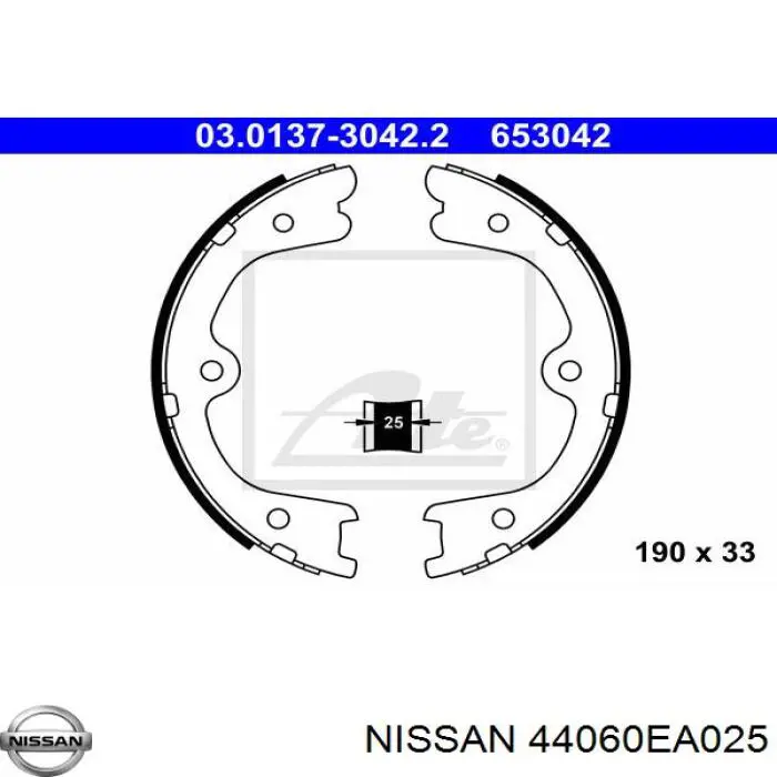 44060EA025 Nissan колодки ручника/стоянкового гальма