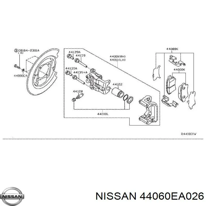 44060EA026 Nissan колодки ручника/стоянкового гальма