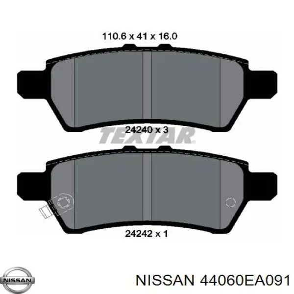 Задні гальмівні колодки Nissan/Infiniti 44060EA091 ціна, від 13.52 USD