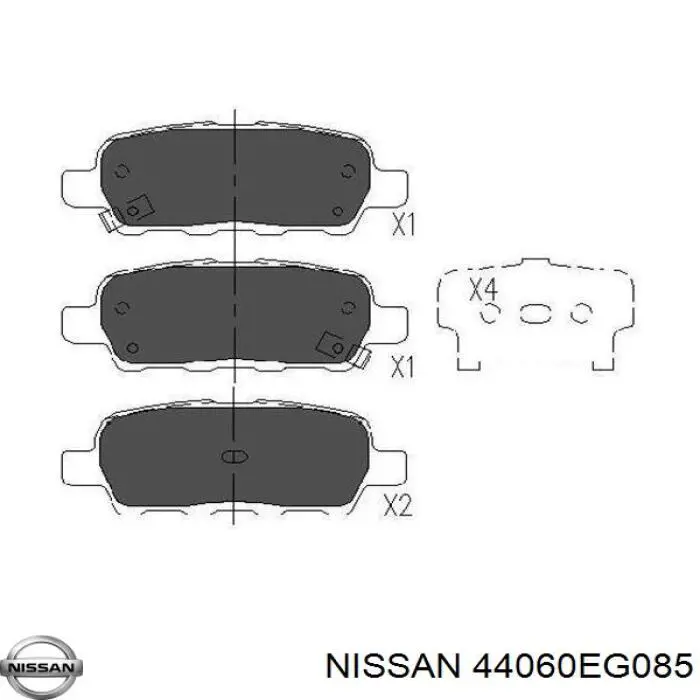 Задні гальмівні колодки Nissan/Infiniti 44060EG085 ціна, від 18.11 USD