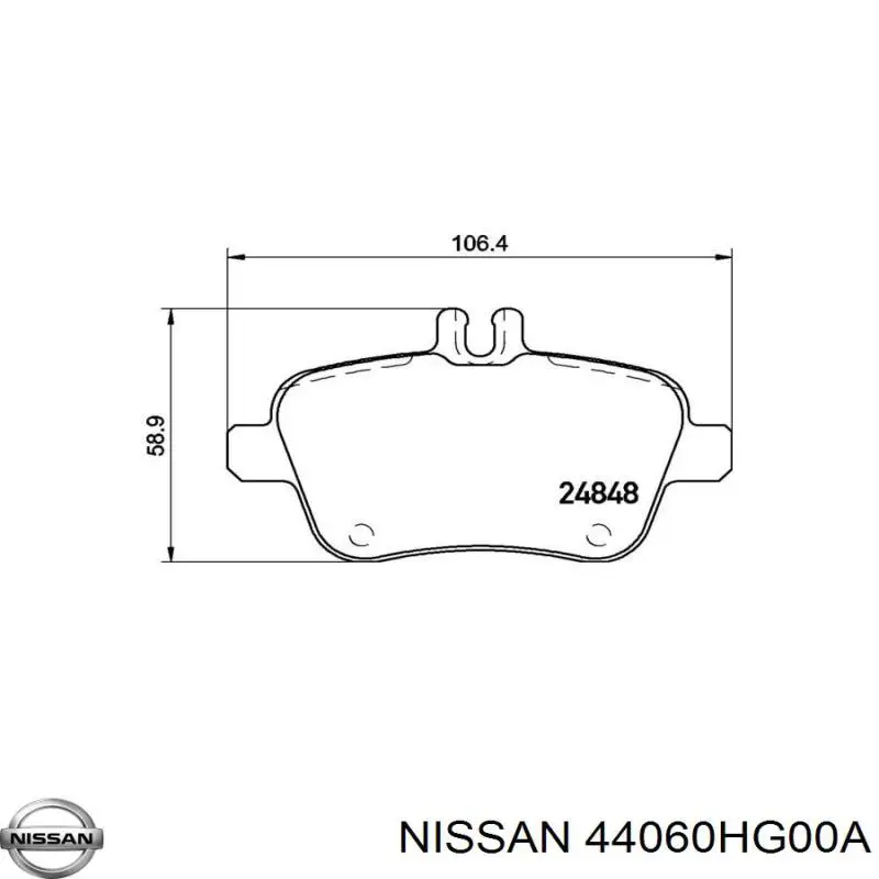 44060HG00A Nissan/Infiniti Колодки гальмівні задні, дискові