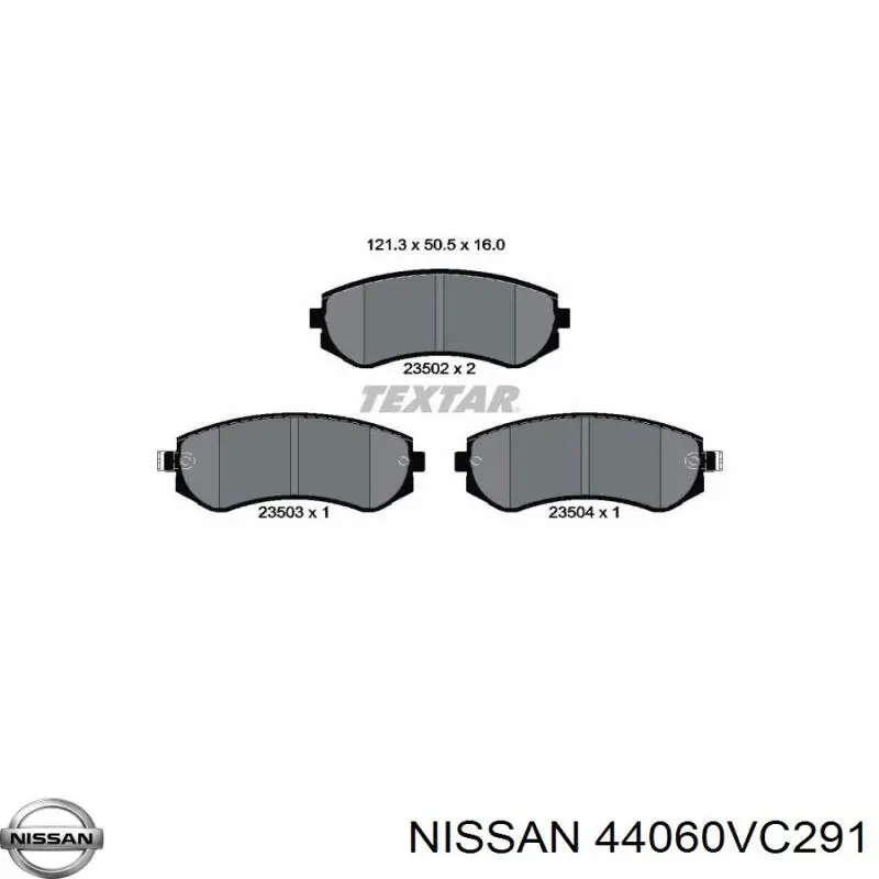 44060VC291 Nissan колодки гальмові задні, дискові