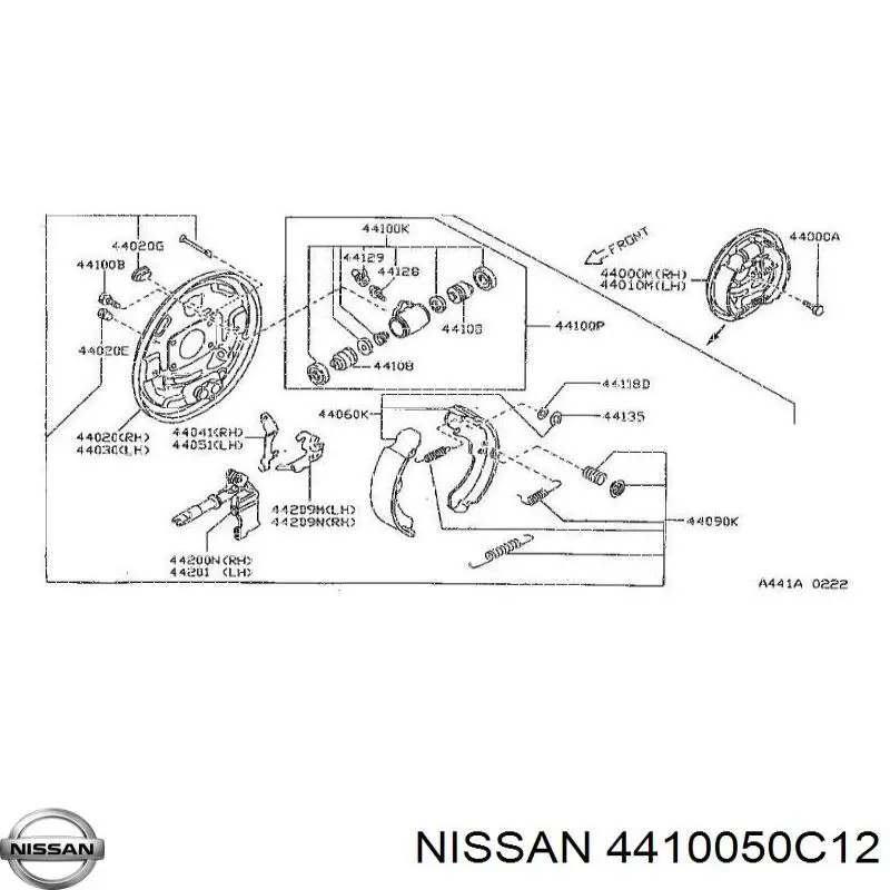 4410050C12 Nissan циліндр гальмівний колісний/робітник, задній