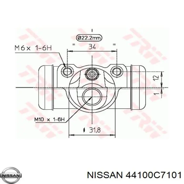 Робочий циліндр Nissan/Infiniti 44100C7101 ціна, від 15.63 USD