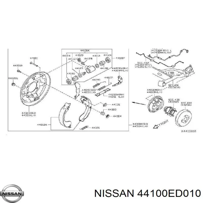 44100ED010 Nissan/Infiniti Циліндр гальмівний колісний/робітник, задній