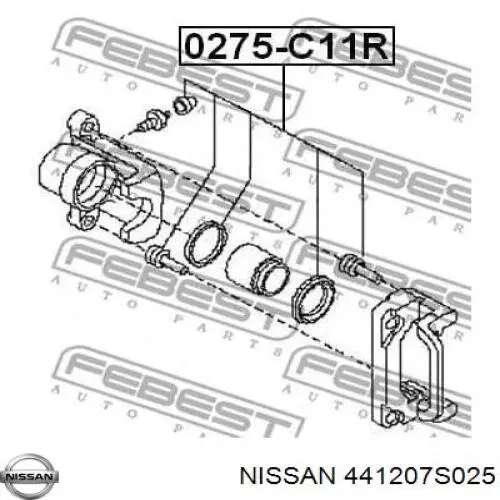 Купити 441207S025 Nissan/Infiniti Супорт гальмівного, заднього