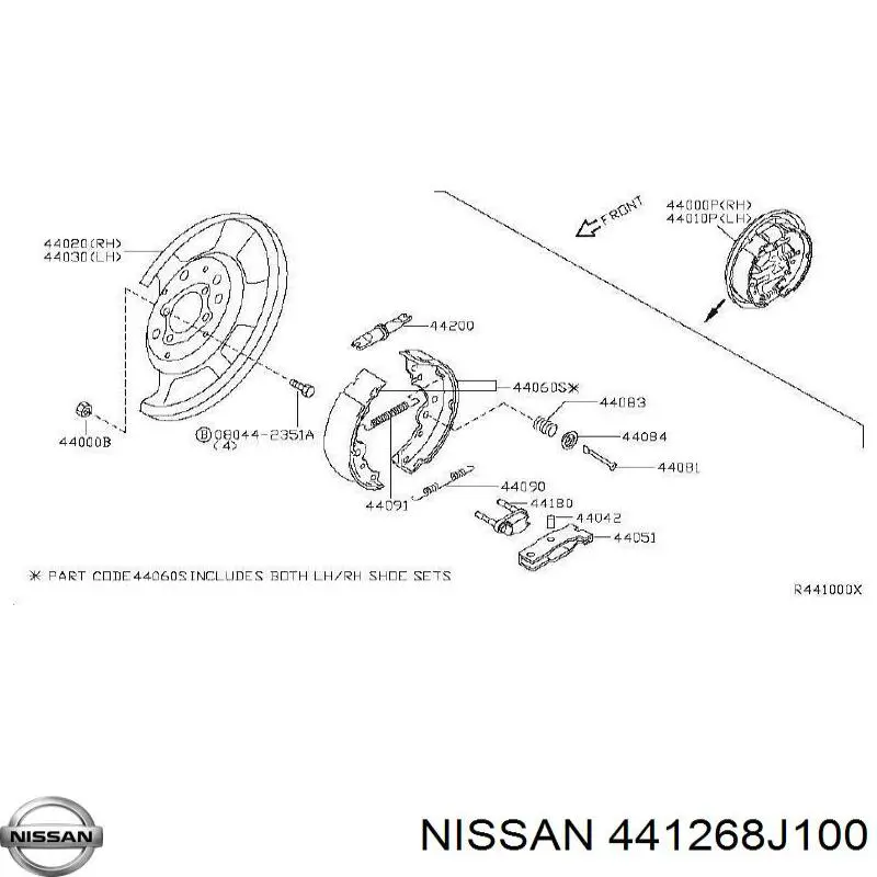 441268J100 Nissan поршень супорту гальмівного, заднього