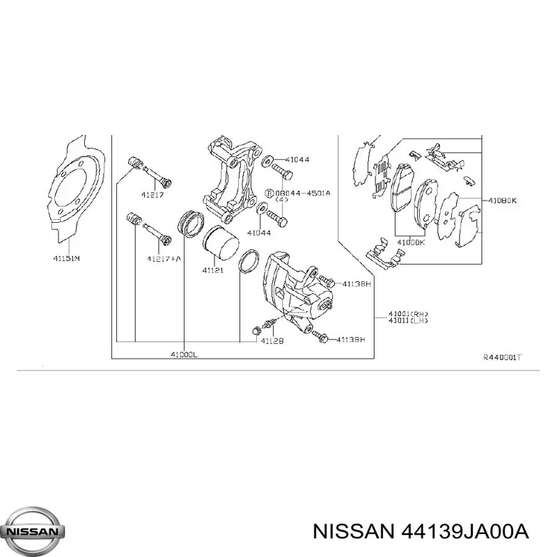 Направляюча супорту переднього Nissan/Infiniti 44139JA00A ціна, від 7.00 USD