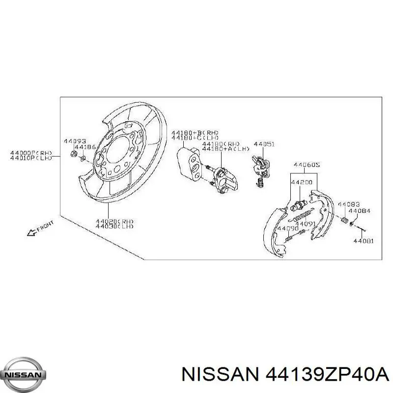 Направляюча супорту заднього Nissan/Infiniti 44139ZP40A ціна, від 3.10 USD