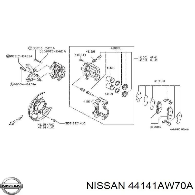 Купити 44141N9500 Nissan/Infiniti Болт гальмівного супорту