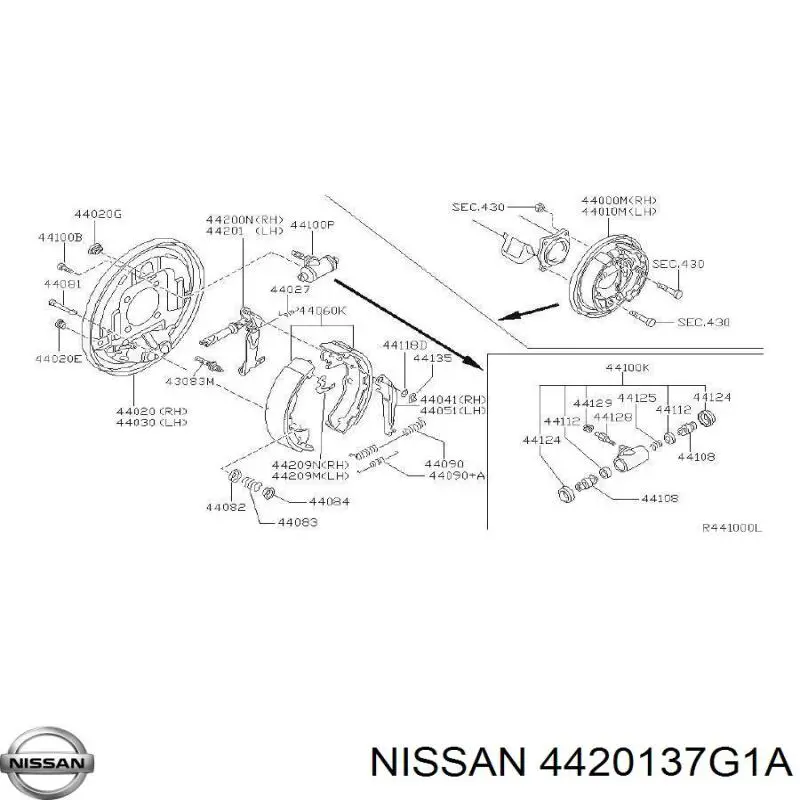  Nissan/Infiniti 4420137G10 ціна, від 32.93 USD